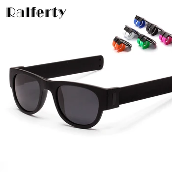 Ralferty Mini Skladacie Polarizované slnečné Okuliare Ženy, Mužov Cool, Trendy Vonkajšie Športové Slap slnečné Okuliare UV400 Čierny Náramok Oculos P1801