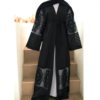 Ramadánu Arabských Skromné Cardigan Dlho Šifón Čipky Kimonos Abaya Dubaj Kaftan Moslimských Žien Mujer Roupa Turecký Islamské Oblečenie