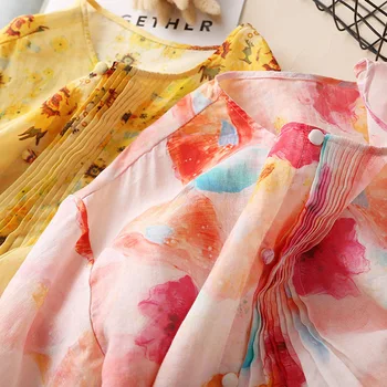 Ramie Farebné Ženy Dizajnéri Tričko V Lete Roku 2020 Elegantné Bluzki Letnie Damskie Camisas Estampadas De Mujer