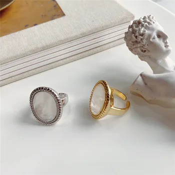 Ramos Barokový Oválne, v tvare Shell Nastaviteľné Prst Prsteň pre Ženy Geometrické Fashion Party Šperky, Darčeky Veľkoobchod