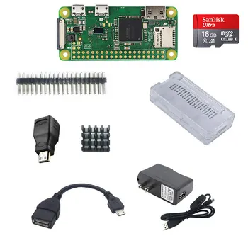 Raspberry Pi nula W starter set Raspberry Pi nula W+ 16 G kartu + adaptér + ABS bývanie + radiátor + 3 v 1 adaptér suite