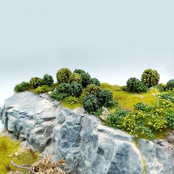 Rastlina Bush Toy Model Simulácie Rastlín Architektúry DIY Scény Výroby Yellow Zelená / Green Vlak Diorama Krajiny Stromy