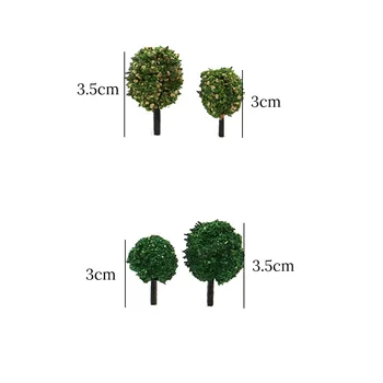 Rastlina Bush Toy Model Simulácie Rastlín Architektúry DIY Scény Výroby Yellow Zelená / Green Vlak Diorama Krajiny Stromy