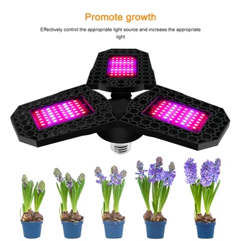 Rastliny LED Rásť Žiarovka E27 108/126/144 led troch listov skladanie deformácie kvet rastliny svetlo výsadbu škôlky doplnok svetlo