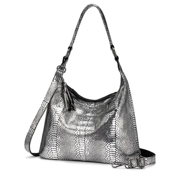 REALER tašky cez rameno pre ženy 2019 pravej kože luxusné kabelky dizajnér veľké Hobos s strapec zvieracie vzory žien taška
