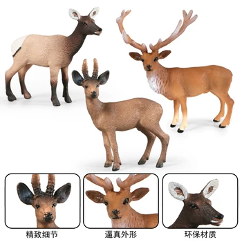 Realistické Modely Zvierat Jeleň Akčná Hračka Údaje Moose Wapiti Elk Figúrky, Dekorácie Zbierku Hračiek Pre Deti Darček