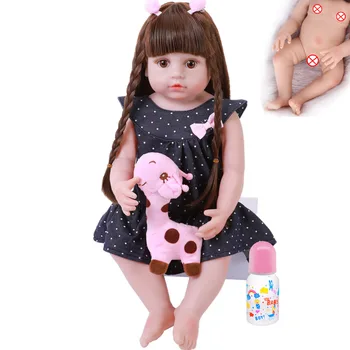 Realistické Roztomilá Bábika 22 Palcový 56 CM Reborn Baby Doll Oblečenie S Full Silikónové Batoľa Telo Bábiky Vody Dôkaz Vaňa Hračka Pre Dieťa