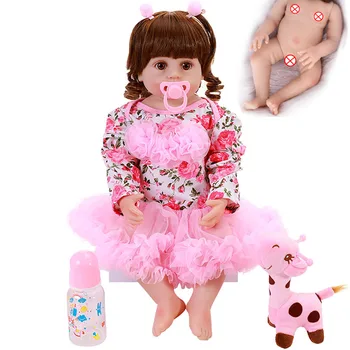 Realistické Roztomilá Bábika 22 Palcový 56 CM Reborn Baby Doll Oblečenie S Full Silikónové Batoľa Telo Bábiky Vody Dôkaz Vaňa Hračka Pre Dieťa