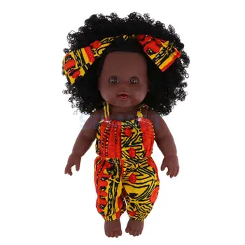 Realistické Vinyl Dieťa Dievča Bábiku - Reborn 12inch African American Doll - Čierne Kučeravé Vlasy Deti Narodeninám Festival Prítomný