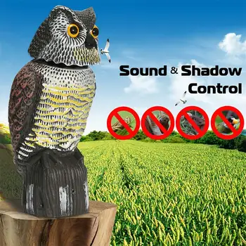 Realistické Vták Scarer Rotujúce Hlavy Zvuk Sova Prowler Umelé Návnady Na Ochranu Odpudzujúce Škodcov Strašiak Záhrada Dvore Pohyb