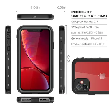 Redpepper IP69K Vodotesné puzdro Pre Apple iPhone 12 Pro Max 12 Mini 11 Pro Max XR Podvodné 3m vodotesné Shockproof Prípade Pevného