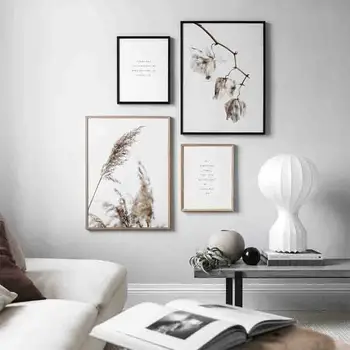Reed A Sušené Kvety Citát Plagáty A Vytlačí Wall Art Obraz Na Plátne Plagát Na Obývacia Izba Nordic Výzdoba Domov, Maľovanie