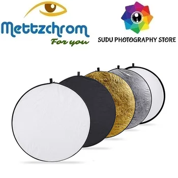 Reflektor 5 v 1 Zlatá, Strieborná, Čierna, Biela, Transparentná 80 cm, 5 farebný reflektor