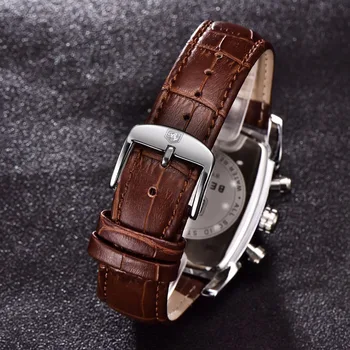 Relogio Masculino Pánske Hodinky Top Luxusné Značky BENYAR Chronograf Kožené Quartz Hodinky Mužov Vojenské Športové Svetelný Náramkové hodinky