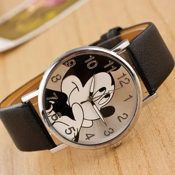Reloj mujer 2019 Nové Mickey cartoon ženy hodinky Módne Kože študenti, deti Športové náramkové hodinky Quartz Relogio Feminino