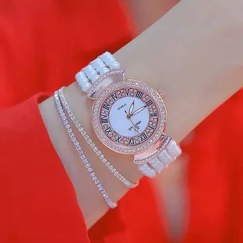 Relojes para mujer 2019 Hot Predaj Módnych Quartz Hodinky Vysokej Kvality Rímske Číslice Dial Pearl Reťazca relojes para hombre