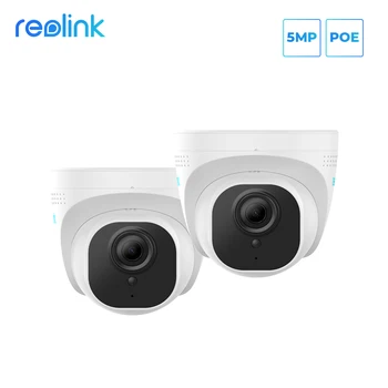 Reolink PoE IP Kamera HD 4MP 5MP Vonkajšie Vnútorné Poveternostným vplyvom Dome 1920P Home Video Dohľad IČ Cam RLC-520-2 (2 ks)