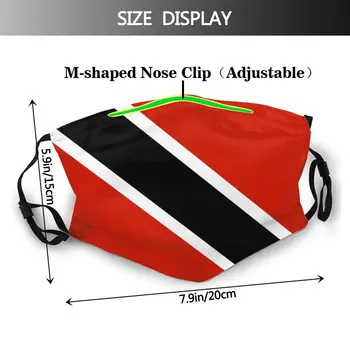 Republika Trinidad A Tobago Vlajka Opakovane Tvár Masku s filtrom Proti Oparu Prachotesný Maska Respirátor Ochrana Úst Utlmiť