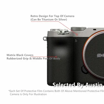 Retro Dizajn Objektívu Odtlačkový Nálepka Pre SONY A7C Chránič Anti-scratch Kabát Zábal Kryt Prípade