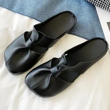Retro Dámske Topánky Letné Nový Plochý Papuče Originálne Kožené Sandále Módne Zapatillas Casa Mujer Sapatos Femininos