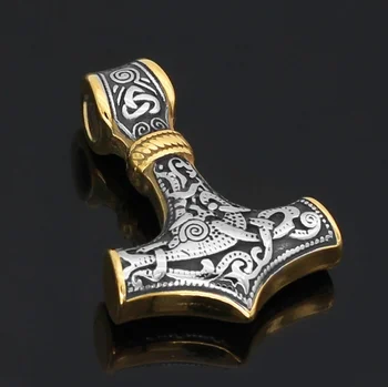 Retro Trend Módy Viking Odin Trojuholník Logo Thor ' s Hammer Nehrdzavejúcej Ocele Mužov je Mužskej Star Náhrdelník s Príveskom