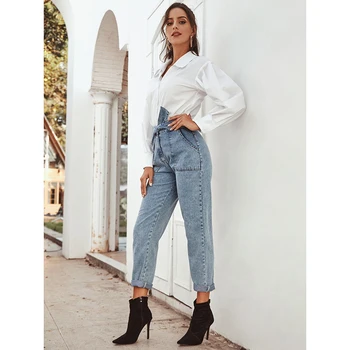 Retro vysoký pás rovné džínsy dámske nohavice streetwear voľné denim ženy džínsy tlačidlo zips dámy džínsy 2020
