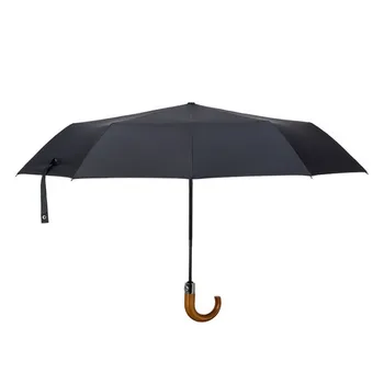 Retro zakrivené háčik dáždnik osobné drevenou rukoväťou, slnečník módne a skvelého pána generálneho