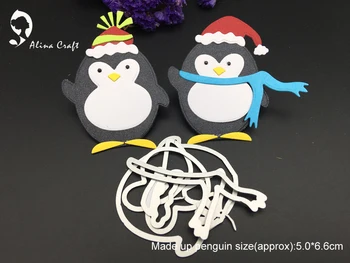 REZANIE KOVOV ZOMRIE vysekávané penguin Noel Santa snehu, nový rok vybudovať koláž zomrie Scrapbooking karta PAPIER PLAVIDLÁ vzorkovníka punč