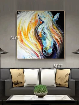 Reálny Obraz Moderného Umelca Ručne Maľované Abstraktné Koňa, Olejomaľba Na Plátne Nástenné Maľby Na Stenu Obrázok Pre Obývacia Izba Domov