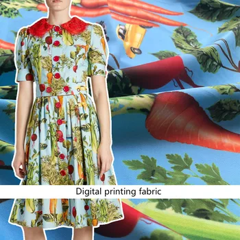 Reďkovka potlačené tkaniny meter značky digitálna tlač textílie módne šaty ručné DIY textílie veľkoobchod handričkou