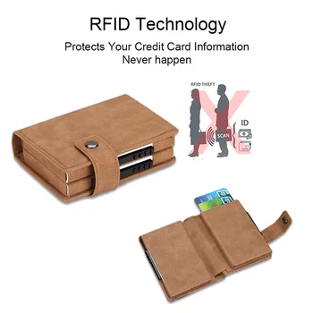 RFID Blokovanie Karty Držiteľ Mužov Peňaženka na Mince Vrecku Veľké Smart Magic Kožené Dvojité Peňaženky Malé Hnedé Muž Kabelku Peniaze Taška