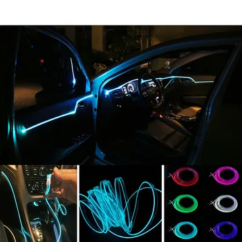 RGB Interiéru Vozidla Optického Vlákna Pásu Okolitého Svetla APLIKÁCIU Bluetooth Ovládanie Atmosféru Lampa Bezdrôtový Samostatné Pripojenie Jednotky