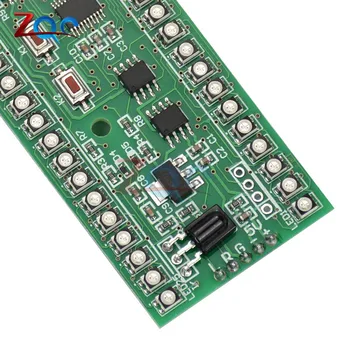 RGB MCU Nastaviteľné Zobrazenie Vzor 24 LED VU Meter Zvuku Indikátor Úrovne Board Dual Channel LED Modul