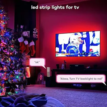 RGB SMD5050 LED Pásy Svetla, Na TV Doma Strany, Vianočné Dekorácie S Wifi a Hudby Radič