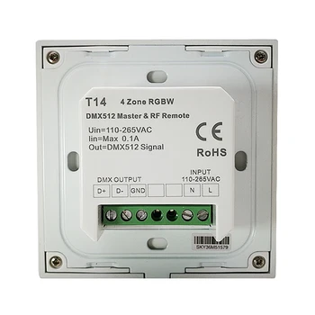 RGBW Led Pásy Radič 2.4 GHz RF 4 Zóny Stenu Dotykový Panel 5A 4 Kanálový Bezdrôtový Prijímač Wifi-Relé RGB String Control