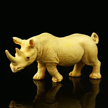 Rhinocero Figúrka Krušpán Vyrezávané Remeslá Zvierat Ozdoby drevorezbárstvo Remesiel Ozdoby Socha Socha Domova GY50