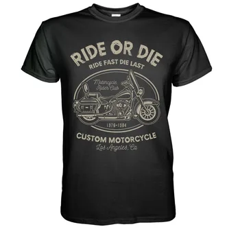 Ride or Die Historických Motocyklov T-Shirt Biker Vlastné Bopper Krad Chopper Nové Príležitostné T shirt Mužov Tvorivého Človeka Krátky Rukáv