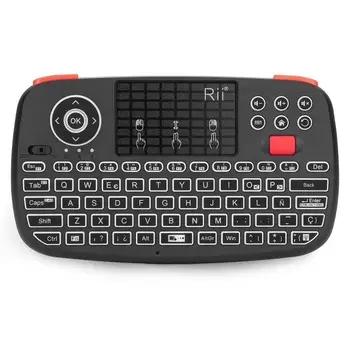 Rii i4 Mini španielsky Klávesnice 2.4 G Bluetooth Režimy Dual Vreckové Hmatníkom, Podsvietený Myši Touchpad Diaľkové Ovládanie pre TV Box