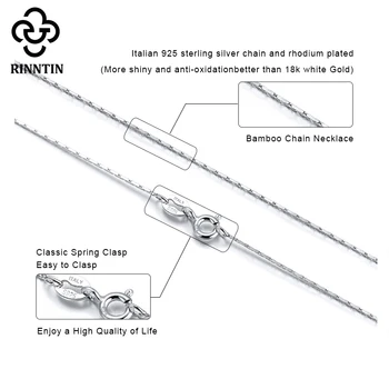 Rinntin 925 Sterling Silver Bambusu Odkaz Tenké Reťazca pre Ženy 40 cm/45 cm/50 cm Ženské Náhrdelník Prívesok pre Jemné Šperky SC21