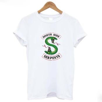 Riverdale SouthSide Hadmi Had Tlač tričko ženy Harajuku Kawaii Zábavné bežné TShirts Tee Topy Streetwear oblečenie pre ženy