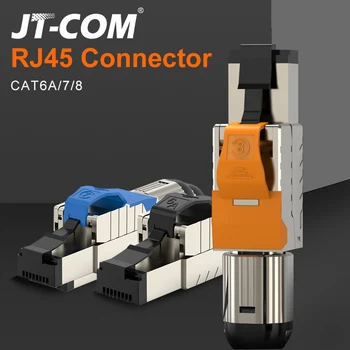 RJ45 Kovový Konektor CAT6A/7/8 Priemyselné použitie Ethernetový Kábel Tienený Hlavu Plug 40 gb Sieť RJ45 Konektor Crimper