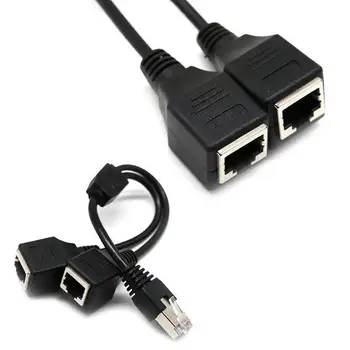 RJ45 Sieťový Rozbočovač Adaptér, Kábel 1 Muž 2 Žena Socket Port LAN Ethernet Splitter Y Adaptér Kábel Cat5 Cat5e Cat6 Cat7