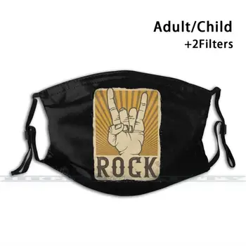 Rock And Roll Umývateľný Opakovane Trendy Úst Tvár Masku S Filtrom Pre Dieťa Dospelých Kapela Rock Hudba Rocková Kapela Rock And Roll