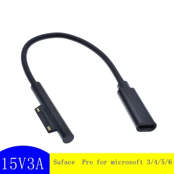 Rocketek USB Typu C PD 15V Napájania, Nabíjací Adaptér Converter Nabíjací Kábel pre Microsoft Surface Pro 7/6/5/4/3/GO/KNIHA Notebook 1/2