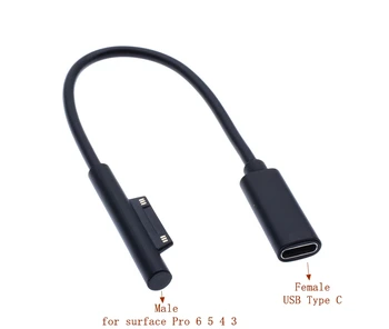 Rocketek USB Typu C PD 15V Napájania, Nabíjací Adaptér Converter Nabíjací Kábel pre Microsoft Surface Pro 7/6/5/4/3/GO/KNIHA Notebook 1/2