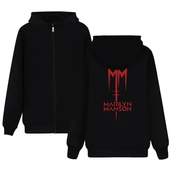 Rocková skupina Marilyn Manson Mikiny so Zipsom Rock Štýl Hoodies Mužov Priemyselné metalu Marilyn Manson Šaty Plus Veľkosť