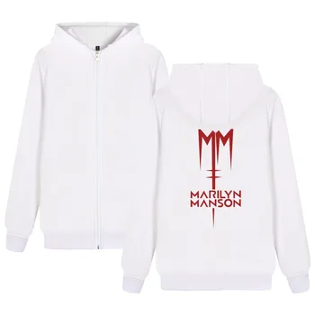Rocková skupina Marilyn Manson Mikiny so Zipsom Rock Štýl Hoodies Mužov Priemyselné metalu Marilyn Manson Šaty Plus Veľkosť