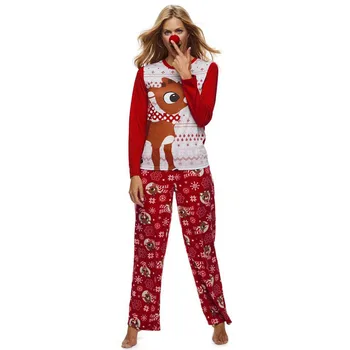Rodina Zodpovedajúce Oblečenie Vianočné Oblečenie Sady Zvierat Vytlačené Odev Domáce Oblečenie Na Nový Rok 2020 Pyžamo Rodiny Vzhľad Muži Ženy