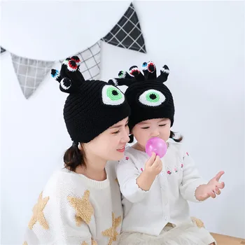 Rodič-dieťa v Zime klobúk pre deti čiapky Octopus modell pletené Čiapočku Dieťa pletené čiapky, teplé dieťa dievčatá módne čiapky