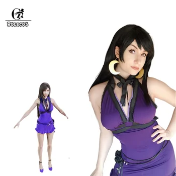 ROLECOS FF7 Tifa Cosplay FF VII Remake Hry Cosplay Kostým Ženy Sexy Kostým Tifa Lockhart Šaty, Plavky